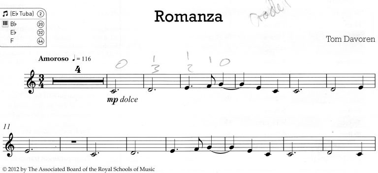 Romanza from "Shining Brass" book 1 published by ABRSM